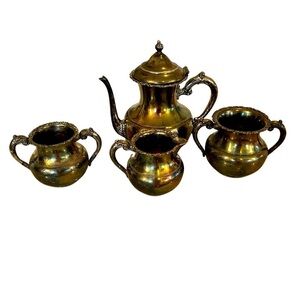 VAN BERGH 1925 Quadruple Plate Silver 4-Piece Serving Set ANTIQUE HOME DECOR.